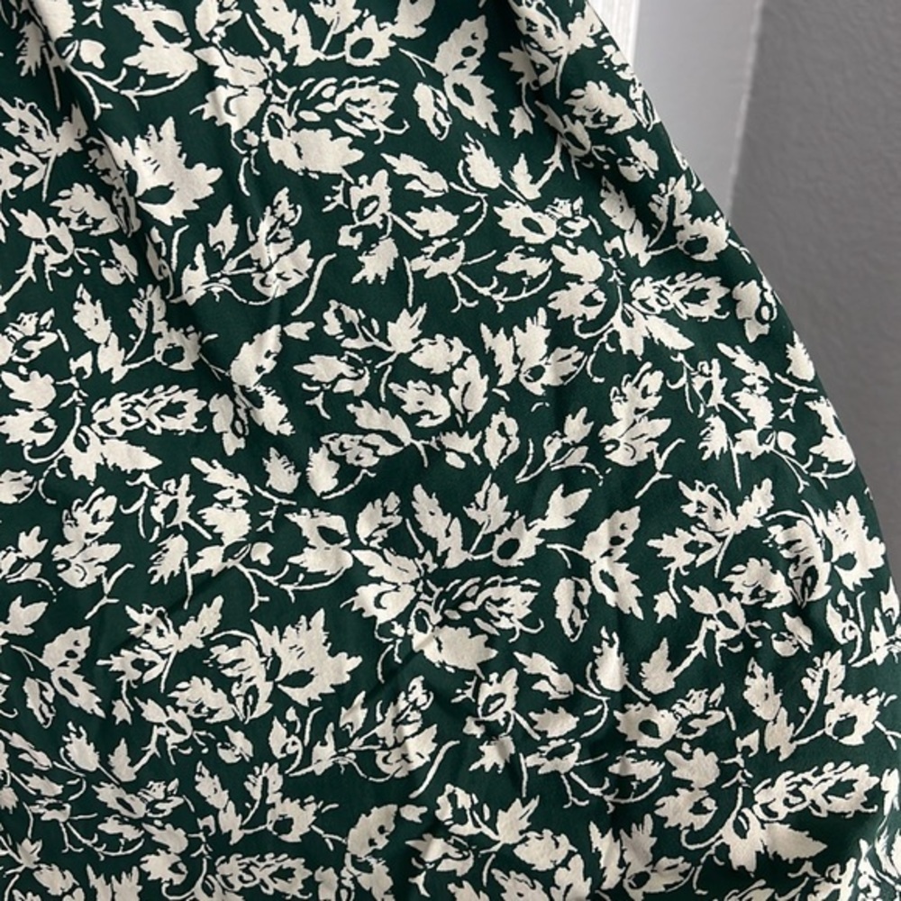 Madewell V-Neck Button-Front Mini Dress in Forest Leaves - Picture 5 of 9